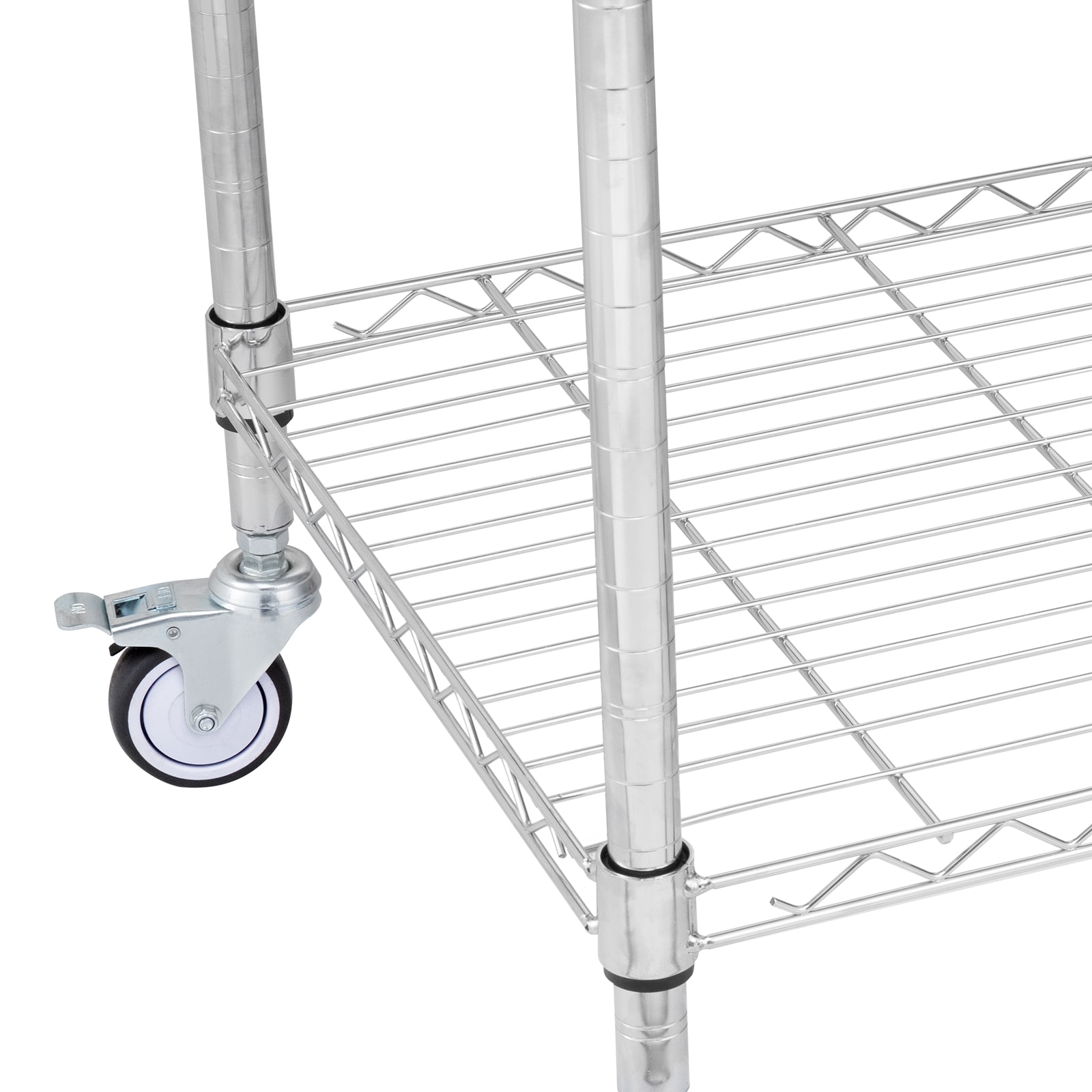 3-tier Rolling Utility Cart With 6 Hooks For Kitchen Storage_voghion.com